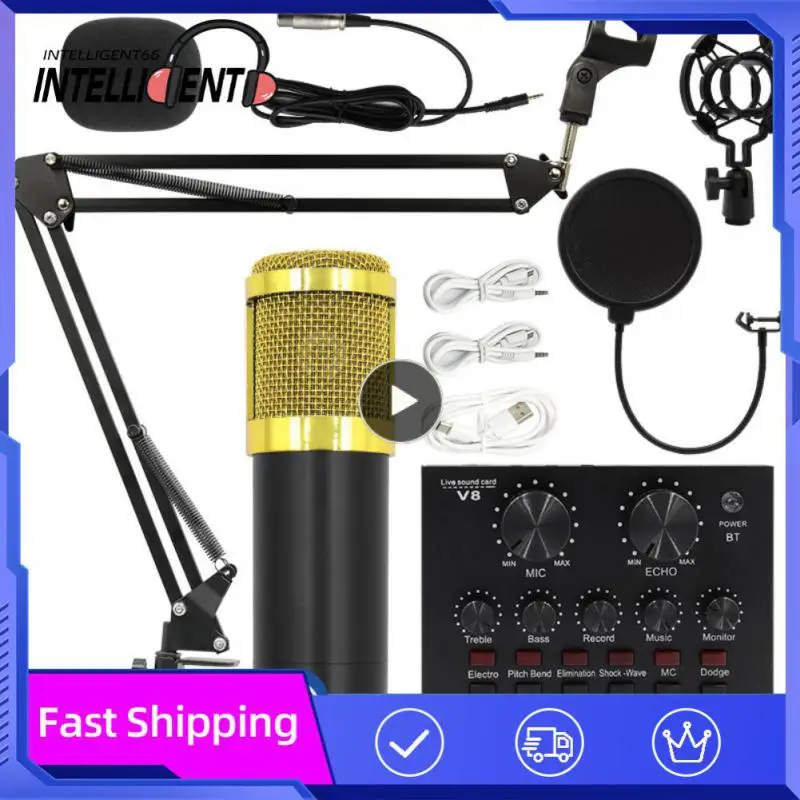 

Держатель для фото Портативный аудио микшер для прямой трансляции игровая звуковая карта Bm800 V8 Новинка Лидер продаж микрофон Телескопический мини-микрофон