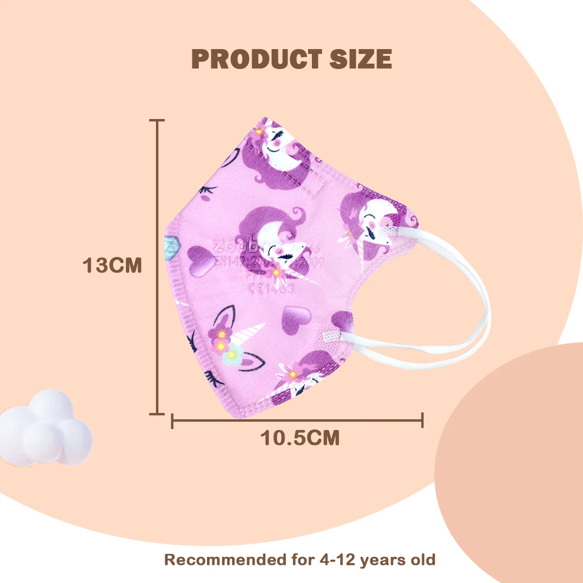 Child FFP2 Mask Individual Packaging KN95 Fit 4-12 Years Boys Girls CE Mascarillas 3D Printed Cartoon Facial Mask Safety fpp2