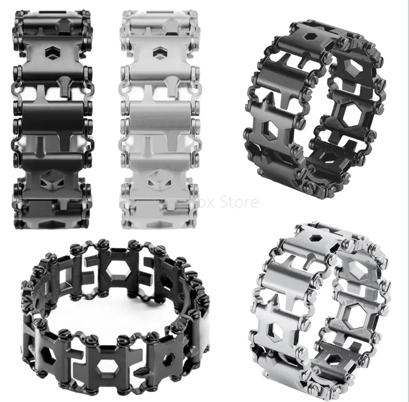 Multi Stainless Tool Bracelet, 29 in 1 Multitool Stainless Steel Bracelet  Travel Wearable Multitool Tread Bracelet (9.45 x 1.18,Silver) - Walmart.com
