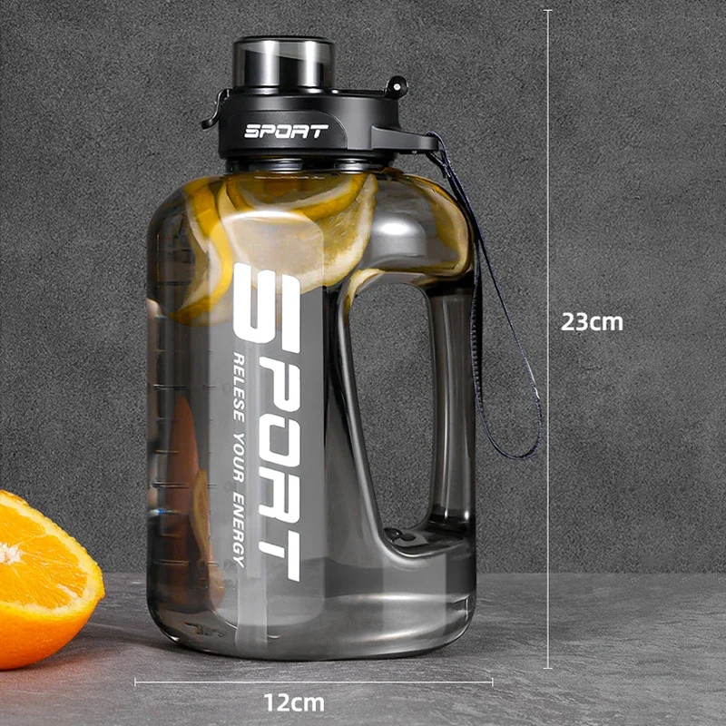 Sports Water Bottle 1.7L Large-Capacity Netflix Straw Pot Belly Cup Sports Water Bottle Ton Ton Bucket Students Portable Plastic Space Cup