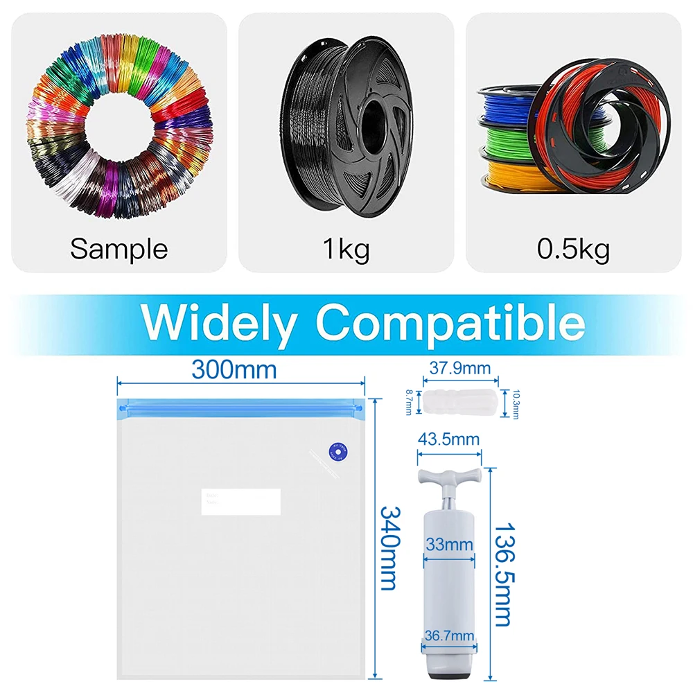 filament 3d petg 3D Printer Filament Storage Vacuum Bag Kit Cleaning Humidity Resistant Sealed Bags for 3D Printer Filament Dryer ABS PLA recycled 3d printer filament