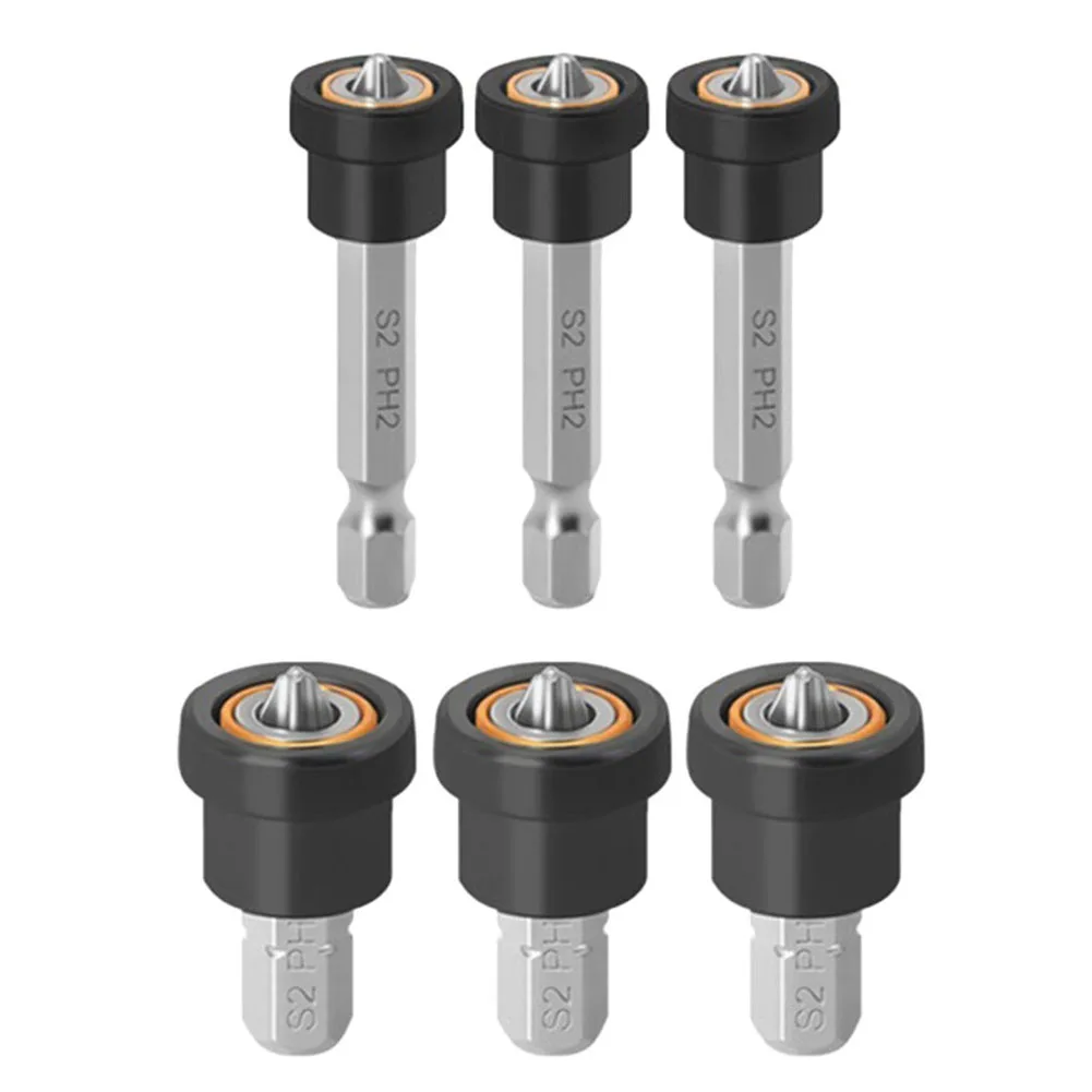 

6x Magnetic Positioning Screwdriver Bit Head Woodworking Screw Hex Shank 25/50mm Gypsum Board Screw Positioning Bits Power Tools