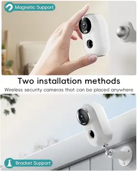ZUMIMALL APP F5 Security Cameras Wireless Outdoor with Magnetic Mount, Battery Powered, 2.4G WiFi ,3MP Color Night Vision 1