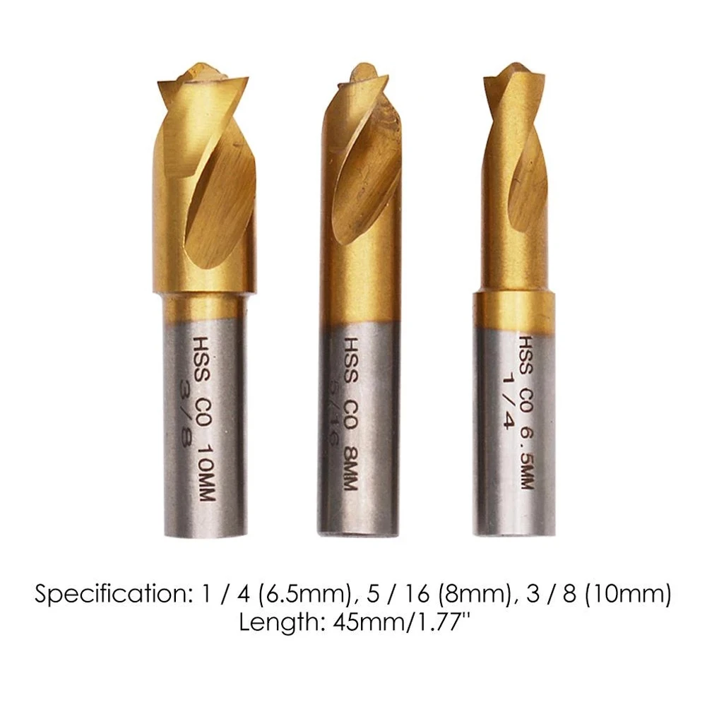 3pcs 6.5mm 8mm 10mm HSS CO SpotWeld Cutter Welding Drill Bit