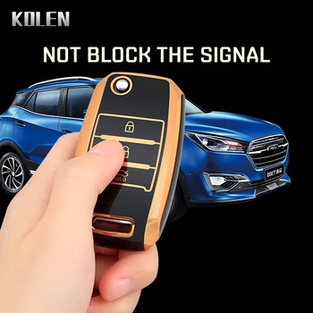 3 4 pulsanti TPU Car Flip Key Case Cover per KIA RIO 3 K2 K3 K4 K5 Sportege Picanto Optima Soul Ceed Sorento Forte Stinger Cerato - 3 4 pulsanti TPU Car Flip Key Case Cover per KIA RIO 3 K2 K3
