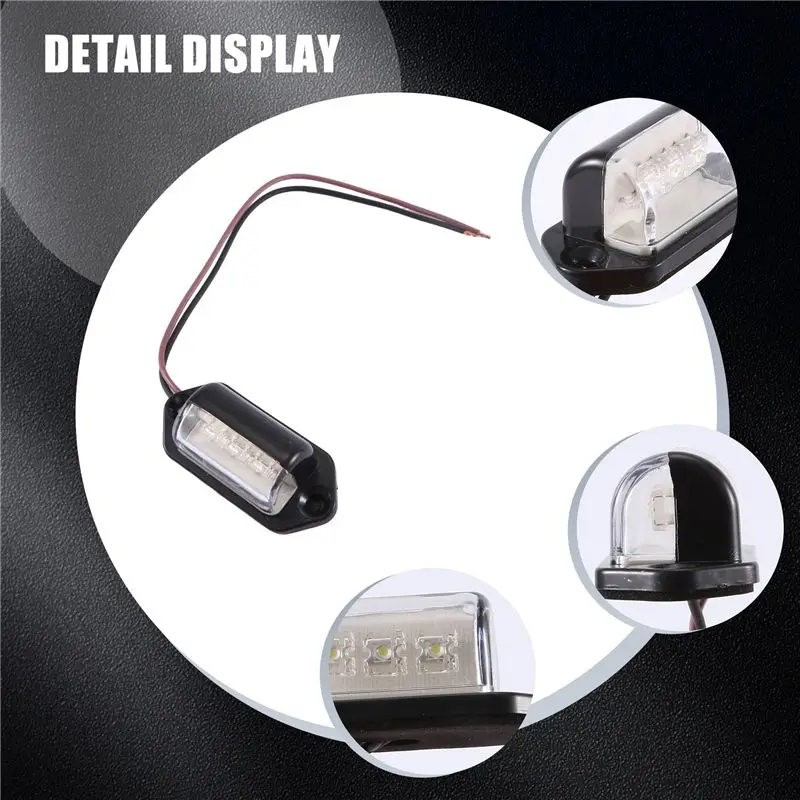L09A-12/24V 3 LED 번호판등 보트 RV 트럭 트레일러 실내 계단등