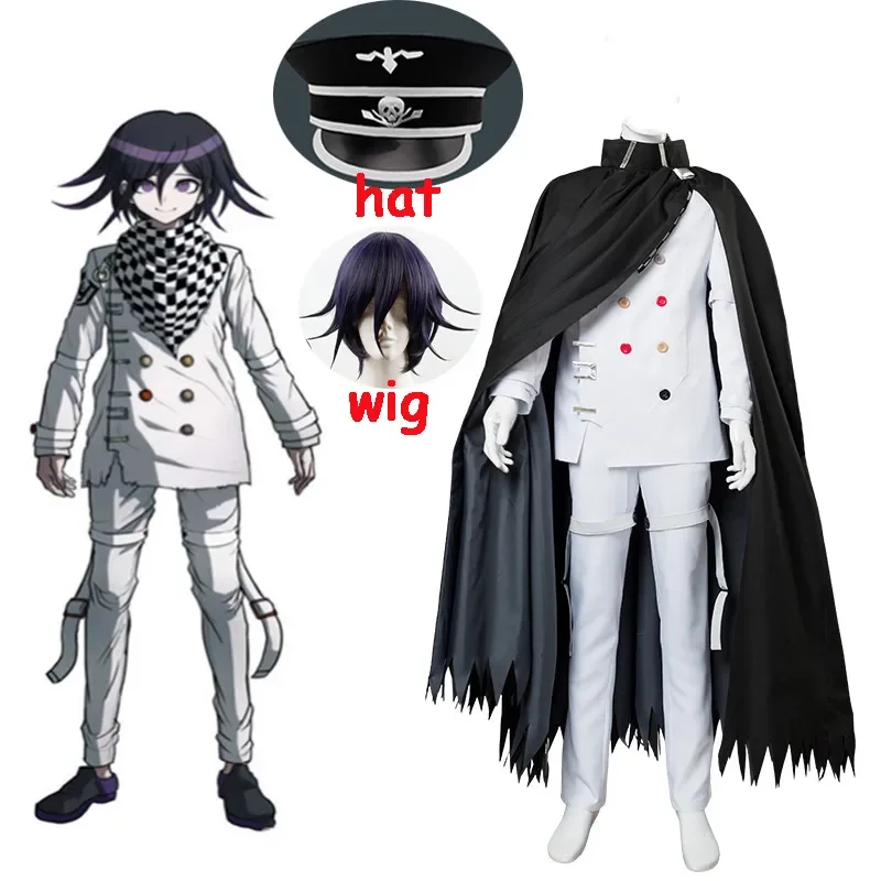 Anime Kokichi Oma Cosplay Kostüm Wig Japanese Spiel Schuluniform Anzug Kleidung Frauen Männer Halloween Rollenspiel Outfit Schuhe 2