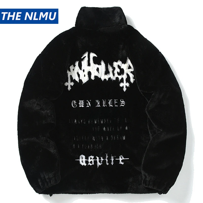 

Флисовая зимняя куртка в стиле хип-хоп, уличная одежда из искусственного меха, толстое теплое пушистое пальто, 2023, модные куртки в стиле Харадзюку, парки