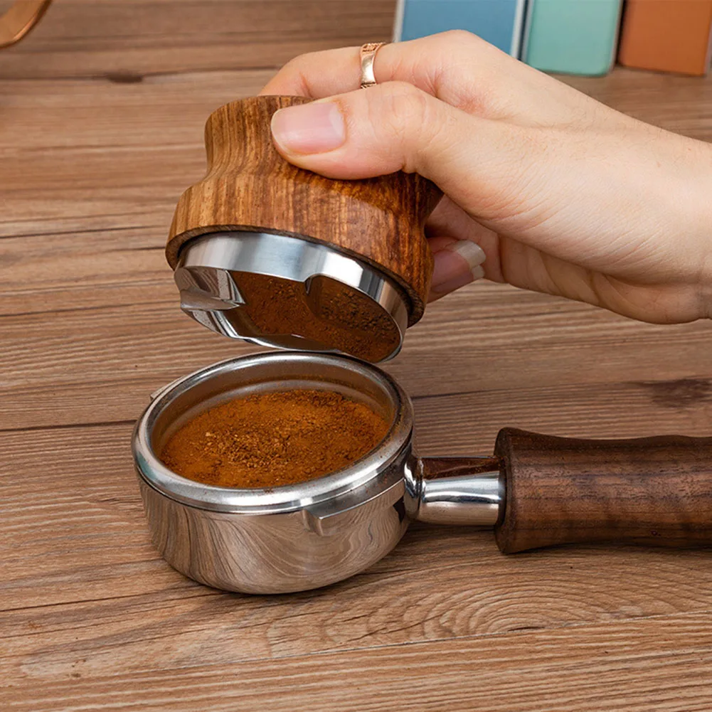 

Coffee Distributor Tamper Espresso Powder Leveler Tool Stainless Steel Base Food Safe Silicone Rubber Tamping Coffeeware