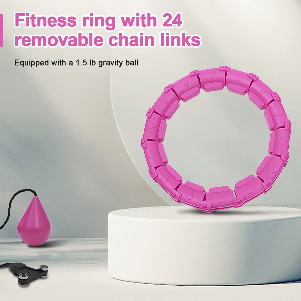 2Pcs Smart Circles 24 Sections Weighted Circle with Auto-Spinning Ball Adjustable Circles Ring for Fitness Workout Weight Loss