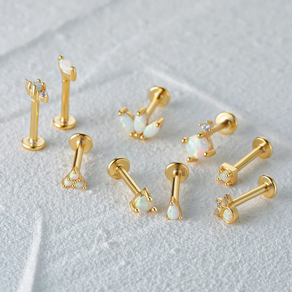 Trinity Flat Back Stud | Gold Helix, Tragus, Conch Earring – Two of Most