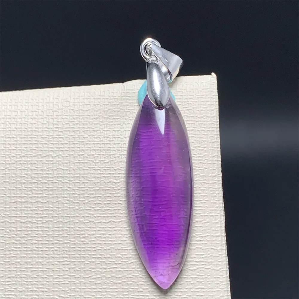 Natural Amethyst Necklaces Women Men Purple Crystals Pendants Water Drop Beads Horse Eye 925 Silver,pendant necklace