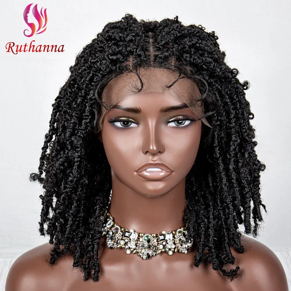 

New Afro Bob Dirty Braid Lace Braids Wig Synthetic Short Curly Wig For Women Crochet Braids Dreadlocks Glueless Jumbo Braids Wig