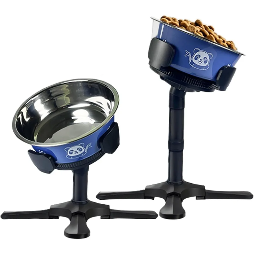 Adjustable Elevated Dog Bowl Stand with Non-Slip Base 3 Height Tilt Settings 14-24.5cm Bowls Stainless Steel Dish for Dogs Cats Adjustable Elevated Dog Bowl Stand with Non-Slip Base 3 Height Tilt Settings 14-24.5cm Bowls Stainless Steel Dish for Dogs Cats