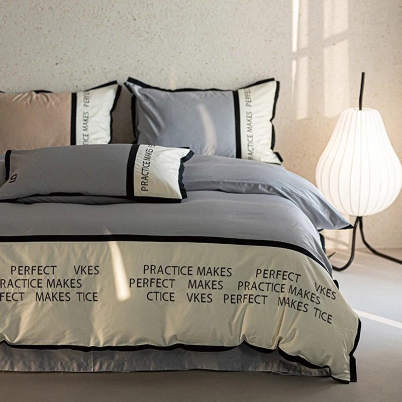

Luxury Bedding Set Adults Nordic Minimalist Full Set Glamour One Person Bed Cover Cotton Elegant Normal Cama Bedding Home Decor