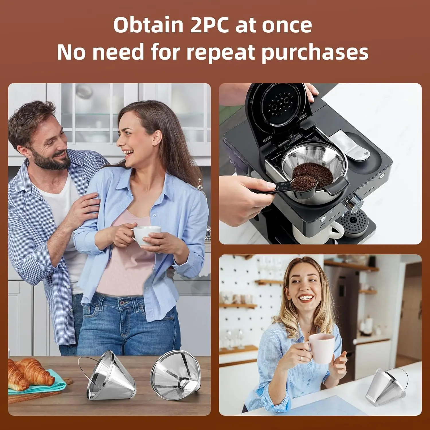 فلتر قهوة ستانلس ستيل مزدوج