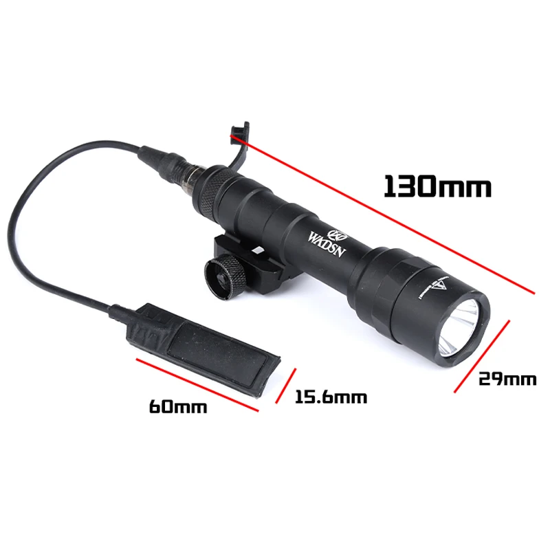 White 600 Lumens Tactical Flashlight for Hunting and Airsoft