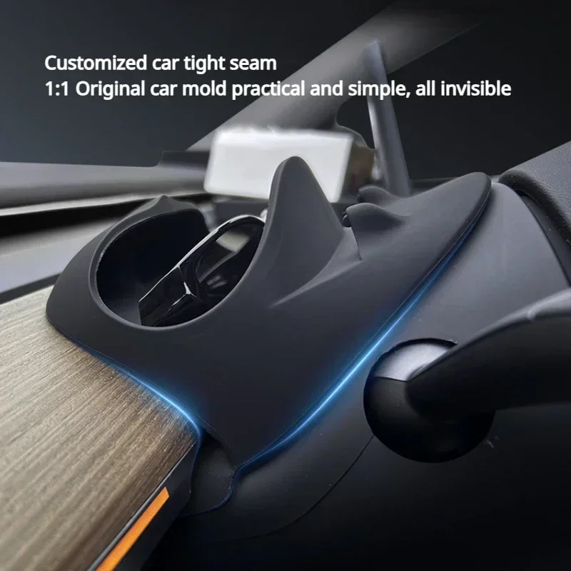 

Stow Pocket 2023 For Tesla Steering Wheel Front Silicone Storage Box Phone Holder For model Y Model 3 Auto Interior Accessories