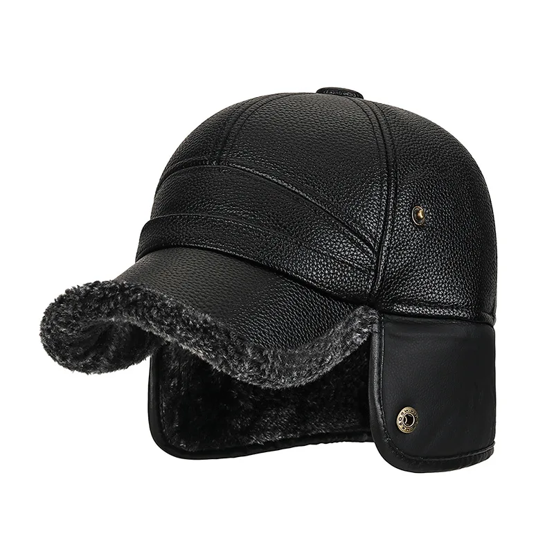 Middle-Aged And Elderly Fur Hats, Men Warm, Old Man Ear Protectors, Lei Feng Hats, And Velvet Baseball Caps 2