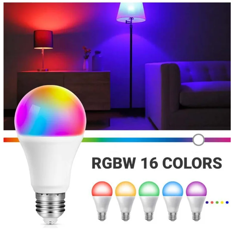 리모컨 LED 색상 변경 전구, 장 E27 베이스, 야간 조명, 바 파티 분위기 조명, LT015, 1PC9W220V