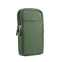 Universal Phone Pouch with Carabiner Belt Clip and Zippered Waist Cover (Green)