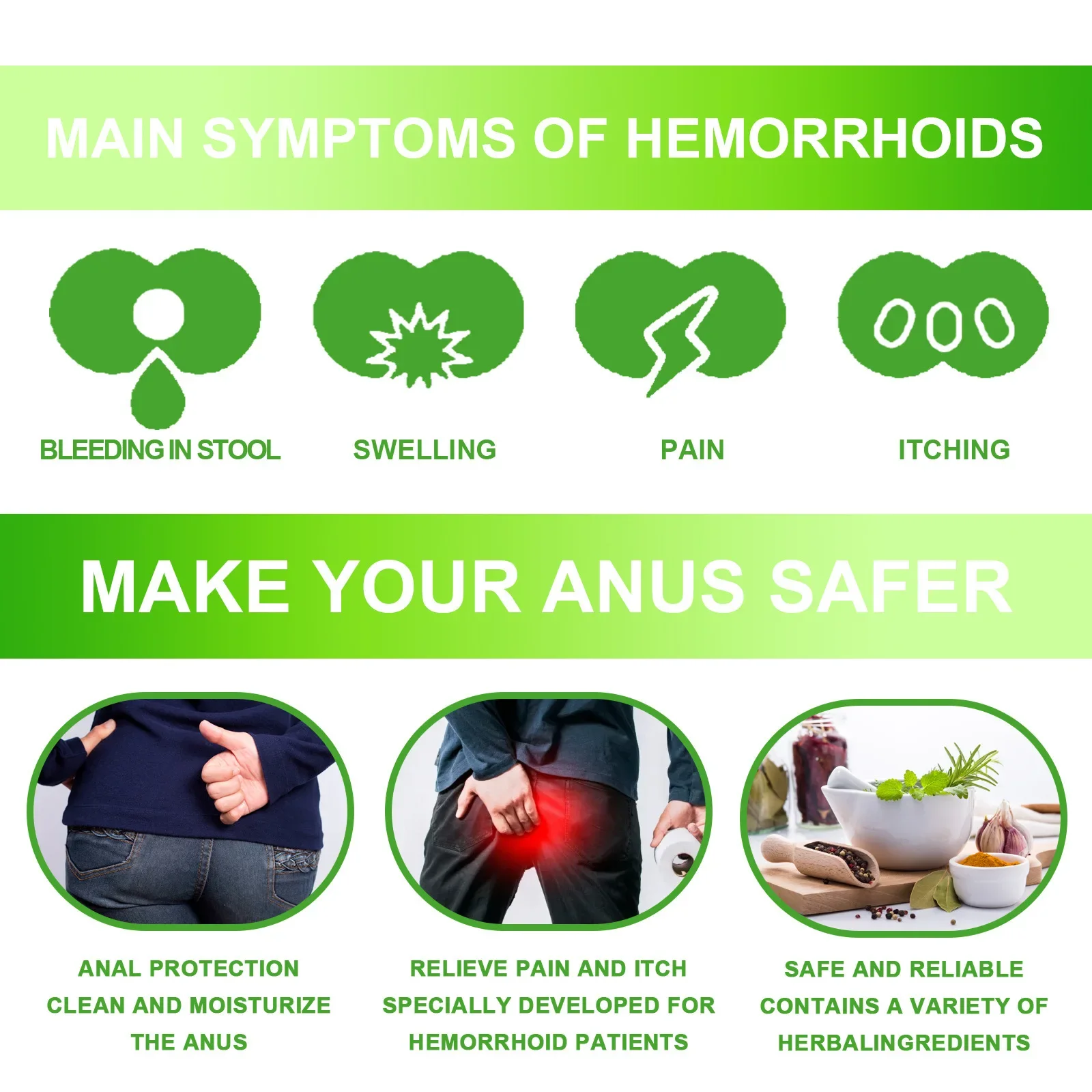 Hemorrhoid Ointment Anal Fissure Therapy Pain Relief Reduce Swell Bleed Treat Internal External Hemorrhoid Cream Health Care