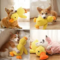 Duck dog toy plush chew resistant durable dog toy with quacking sound teeth grinding relief soft companion for small large dog 2