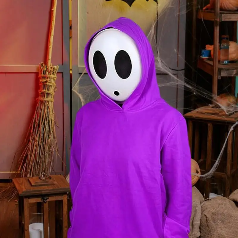 Shy Guy Mask Personality Cosplay Game Super Luigi Bros White Scary Mask Unisex Kid Halloween Costume Party Accessories Props anime cosplay props