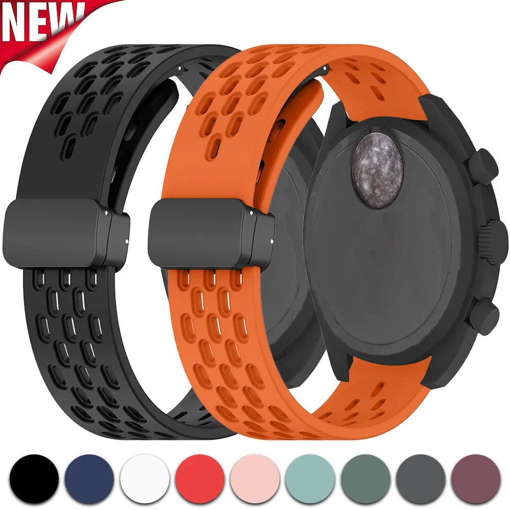 Cinturino Con Fibbia Magnetica Da 20Mm Per Omega X Swatch Joint Moonswatch Planet Watch Cinturino In Silicone Cinturino Di Ricambio Braccialetto Corre