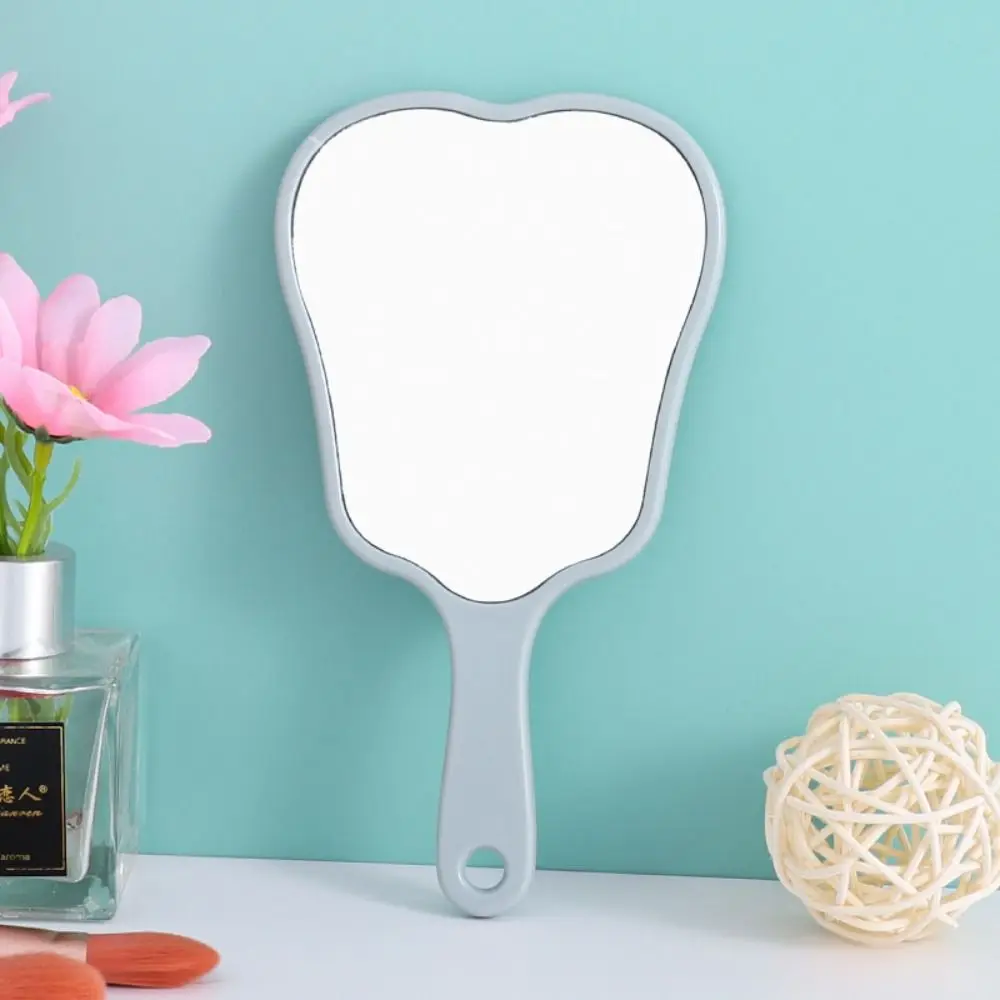 Plastic Tooth-shaped Mirror Durable Lightweight High-definition Portable Makeup Mirror Mini Handheld Sector Women makeup mirror