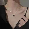 2024 Mood Necklaces Butterfly Pendant Necklace Temperature Control Color Change Necklace Stainless Steel Chain Jewellery Women