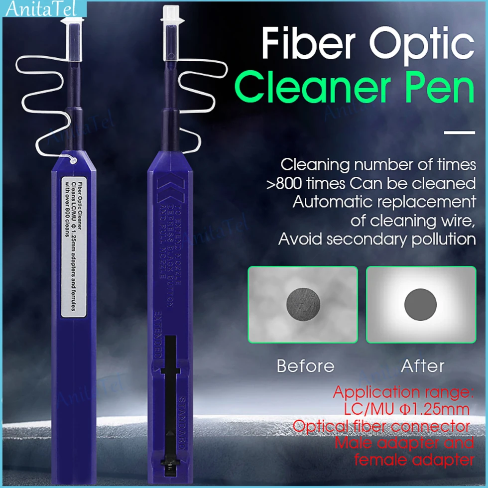

Fiber Optic Cleaner ​Pen FTTH One-Click Cleaner Pen tool for LC 1.25mm Universal Connector Optical Fiber Cleaning Tool One Touch