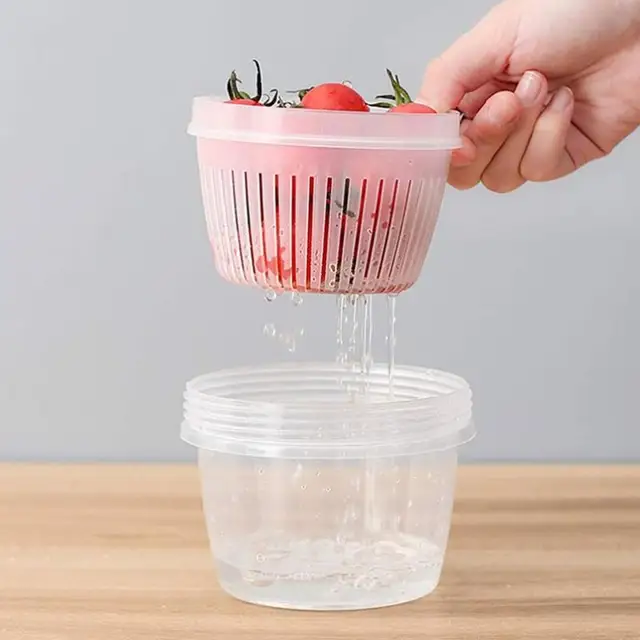 Fokhagymás Tartály Tároló Gyömbér Zöldség Lezárt Kerek Őrző Hagyma Gyümölcs Szervező Kemping Konyhához - Image 4