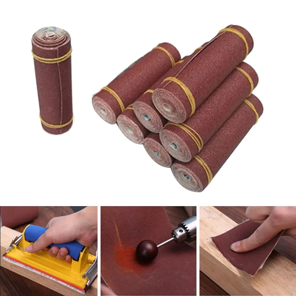 1Roll Assorted Grit Sandpaper 80-600 Grit Spindle Sanding Sleeves Oscillating Sander Metal Woodworking Polishing Abrasive Tools