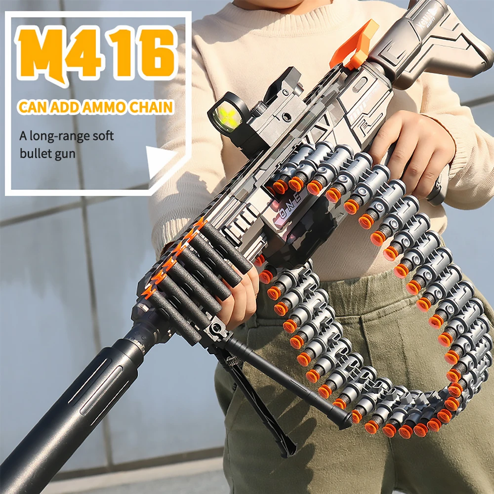 M416 Electric Shell Ejection Soft Bullet Gun Soft Bullet EVA Sniper Rifle Manual Loading CS PUBG Game Weapon Boy Toy Fake Gun