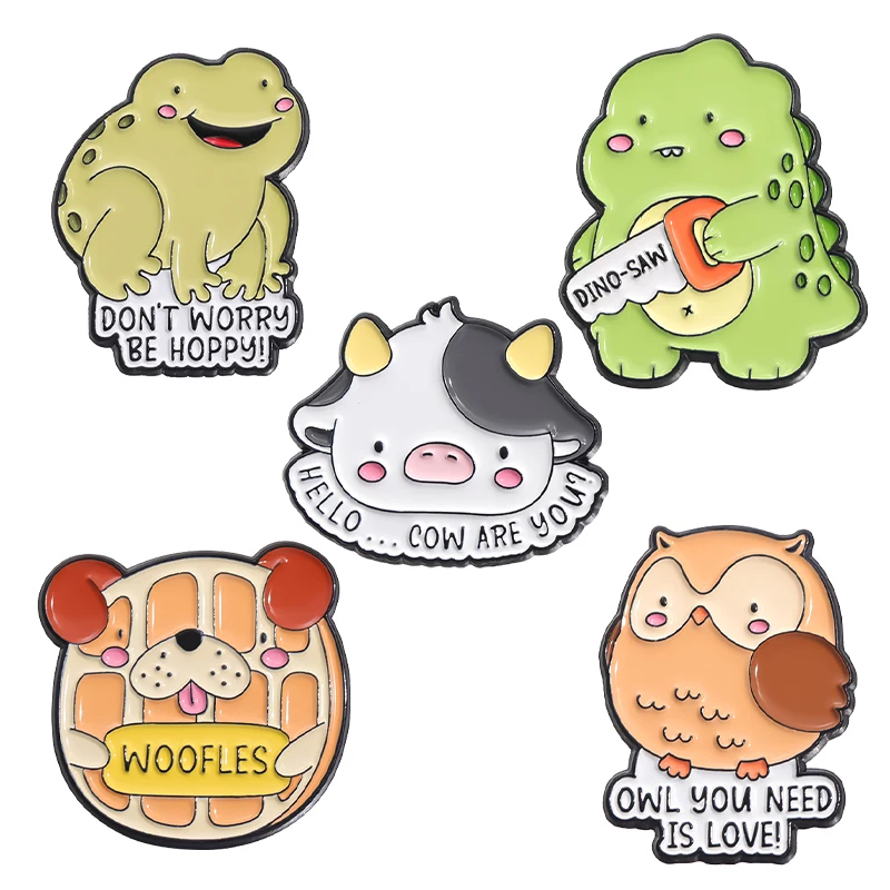 Динозавр-пила, сабвуфер, эмалированная булавка, мультяшная сова, вам нужна, это любовь, корова, это вы, брошь, булавки, лацкан, искусственные украшения, подарки для детей