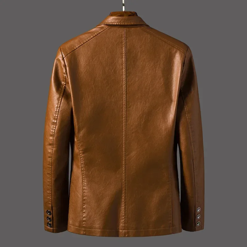 Biker Leather Men's Jacket Slim Suit Motorcycle Fashion Causal Coat Spring And Autumn leather jackets