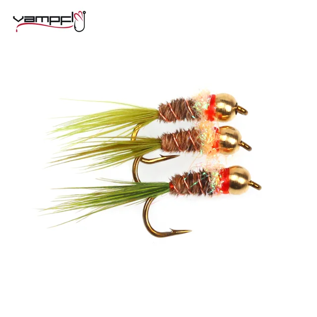 Vampfly 4pcs #16 Frenchie Nymph Fishing Flies Euro Nymphs Brass Bead Head  Barbed Wet Fly For Trout Grayling Fishing Lure Baits - AliExpress