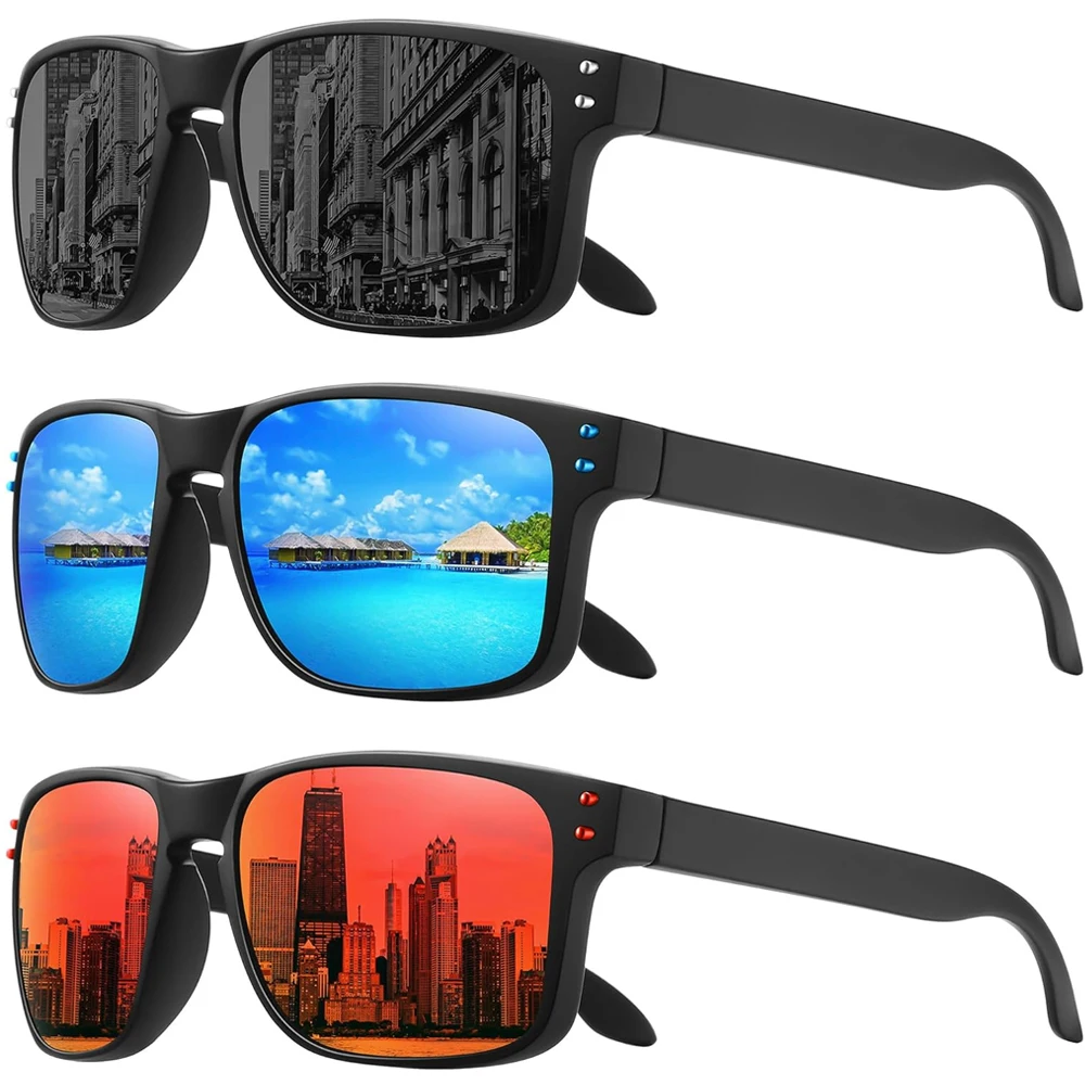 Fashion Polarized Square Sunglasses for Men and Women UV Protection Glasses