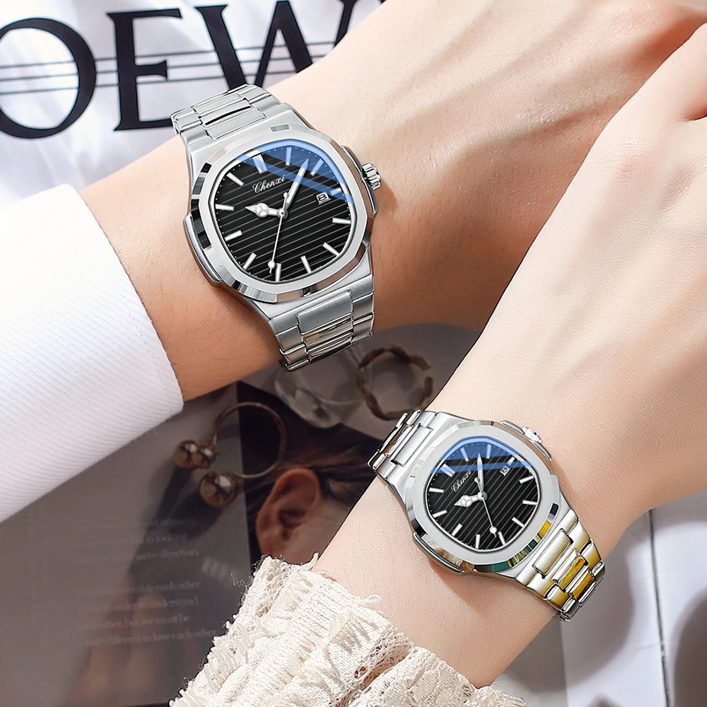 Fashion Couple Watches CHENXI Couple Watches Pair Men And Women Fashion Luxury Quartz Wristwatches Ladies Clock His Hers Watch Sets