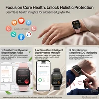 Montre connectée de santé et de mode 2026 pour femmes, écran AMOLED 2,0 pouces, ECG, examen physique, analyse de graisse, acide urique, fréquence cardiaque, appels Bluetooth, pour dames 3