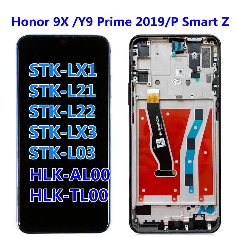 

For Huawei Honor 9X Global Premium LCD Display Touch Screen touch Digitizer Assembly Frame STK-LX1 STK-L22 lcd China HTK-AL00
