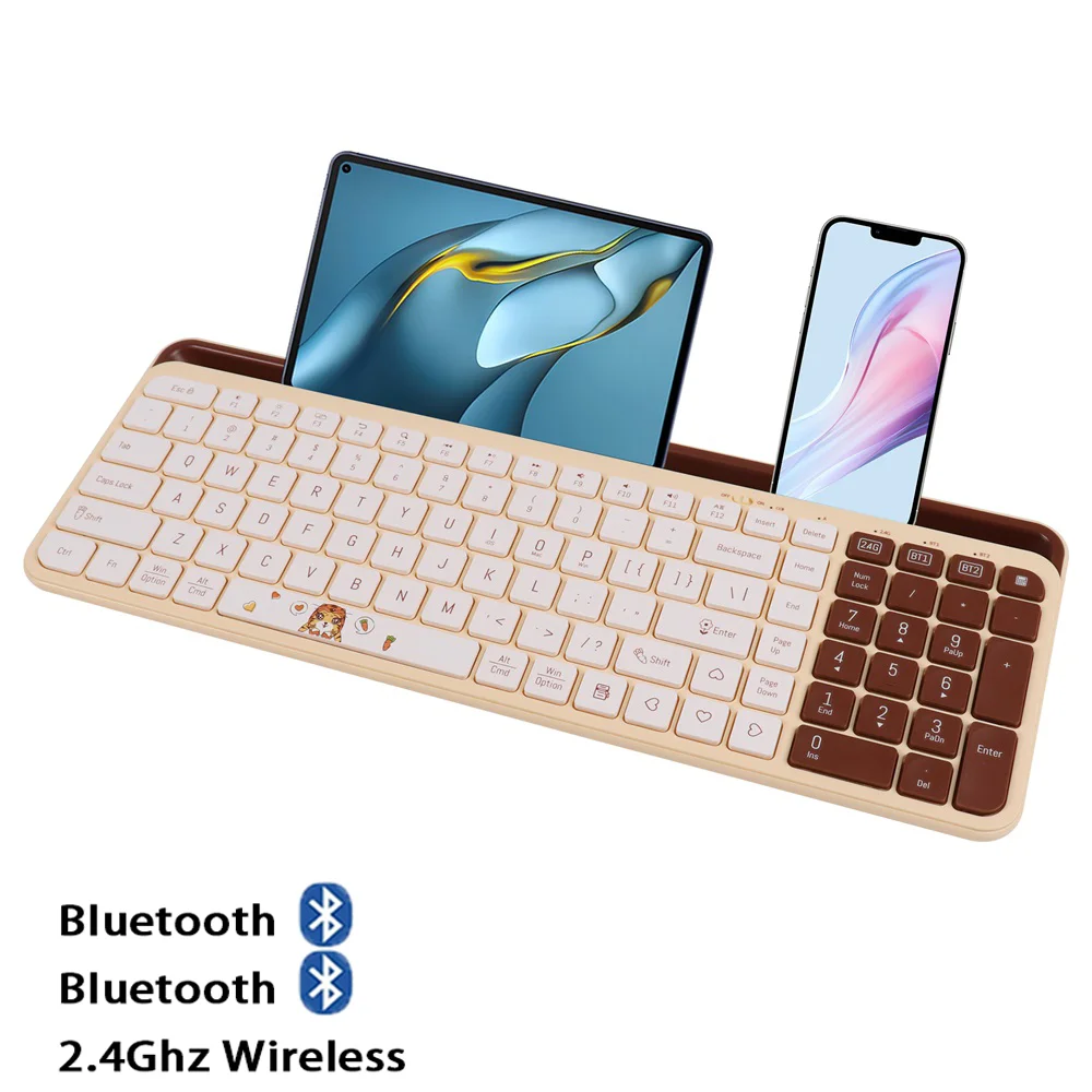 Tastiera Bluetooth Wireless Con Tastiera Numerica Tastiera Da Gioco Ergonomica Silenziosa Per Pc Portatile Ipad Android Ios Windows Phone