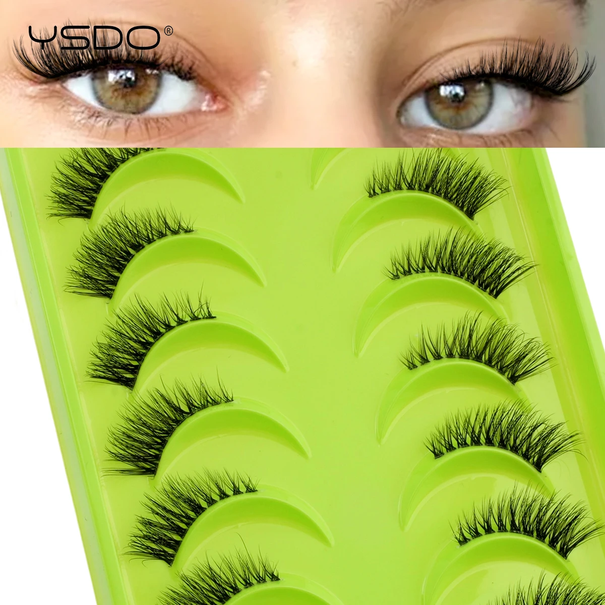 Natural Soft 3D Mink False Eyelashes Black Full Striped