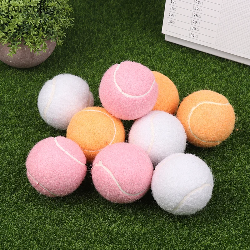 High Stretch Practice Massage Gym Balls 3 Pcs Orange White Pink Wear-resistant Tennis Balls for Beginner for Tennis Balls
