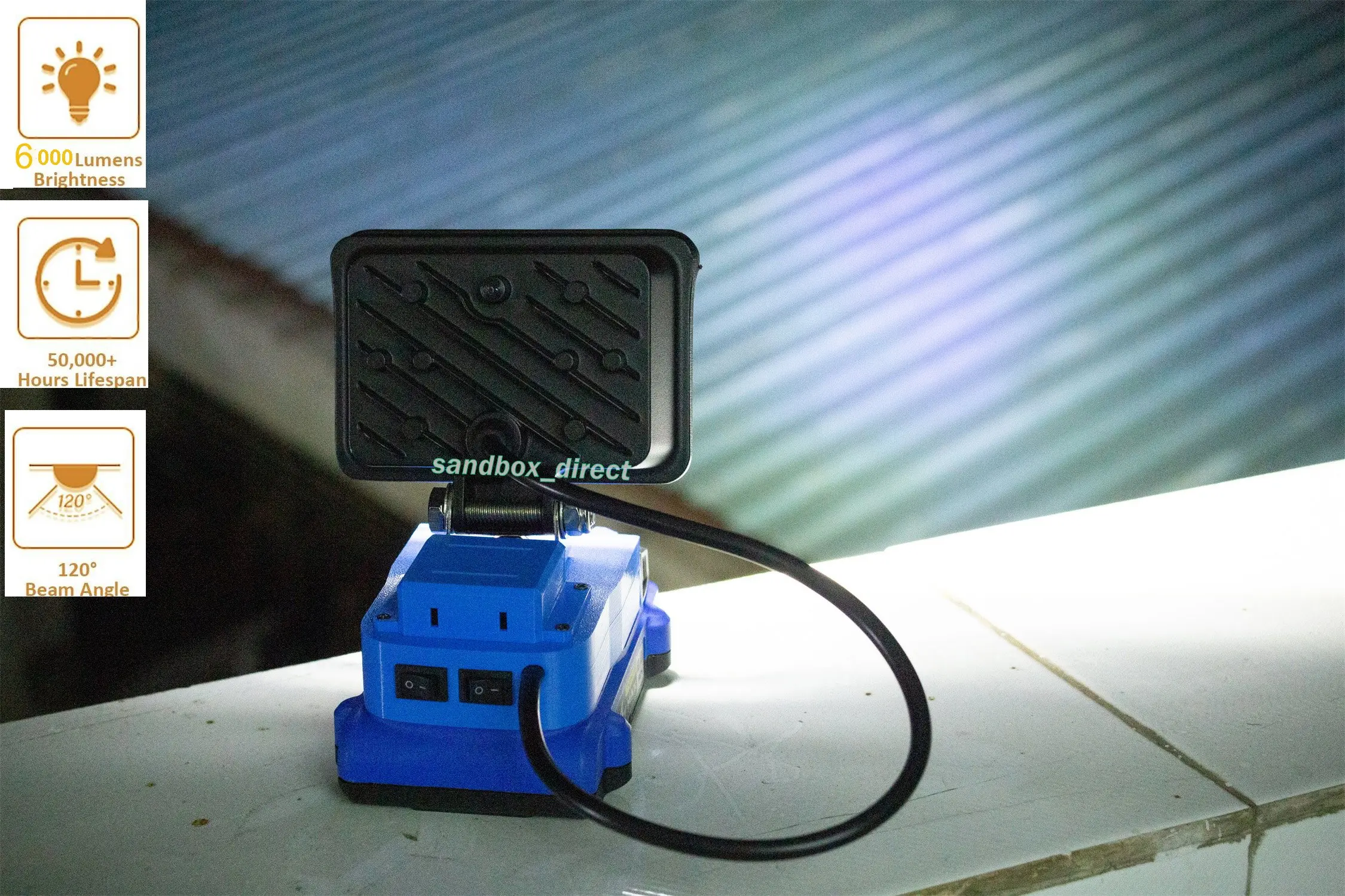 LED Work Light Works For Kobalt 24V Lithium Battery (2800LM