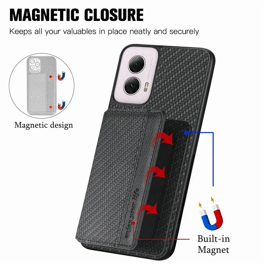 Premium RFID-Blocking Magnetic Leather Wallet Case with Card Holder