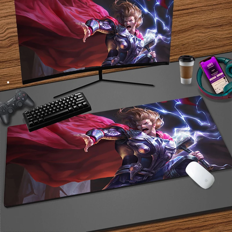 Game Mats Marvel Thor Gaming Mouse Pad Office Accessories Keyboard Mat Computer Desk Accessories Laptop Mousepad Free shipping постер marvel comics thor hammer pyramid