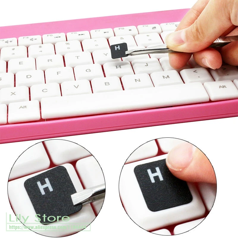 Keyboard Stickers Franch Keyboard Sticker (2 Pieces) Azerty Matte French Keyboard Film Keyboards Waterproof Laptop S Notebooks Sticker