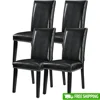 Set of 4 Upholstered Dining Chairs Faux Leather Kitchen Side Chairs with Nail-Head Trim Ergonomic Design Living Room Bedroom 1